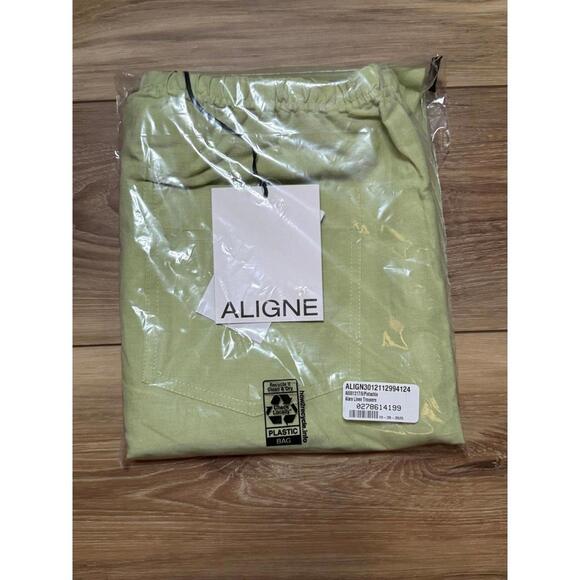 NWT! ALIGNE Alara Linen Trousers in Pistachio Size 6 - Picture 2 of 5